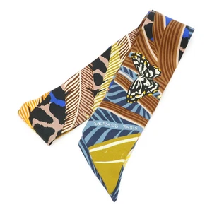Hermes TWELL Twilly Twill Twilly Scarf Bag JAGUAR QUETZAL 100% Silk r0_1009 - Picture 1 of 8