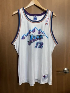 Vintage Champion Utah Jazz Jersey White #12 NBA John Stockton Size XL - Picture 1 of 7
