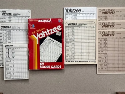 Lote de hojas de almohadillas de puntuación vintage Yahtzee ~ Word Yahtzee ~ Challenge Yahtzee ~ sin usar Foto 1 de 3