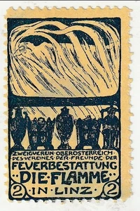 Austria - "The Flame" label(M)(B/Y) - Picture 1 of 1