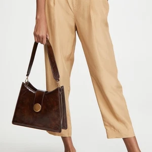 Elleme Katzenleder Handtasche glänzend Schildpattleder in Pflaume - Bild 1 von 8