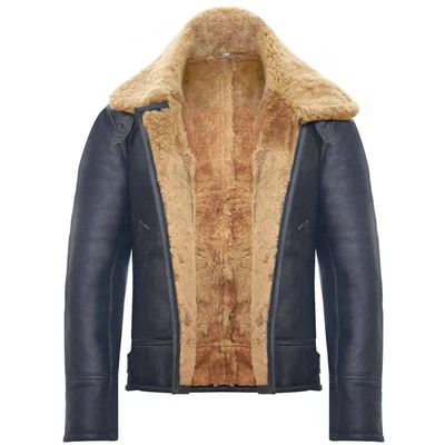 Men's B3 Aviator Sheepskin Jacket: Real Shearling Leather Bomber - Image 1 of 4