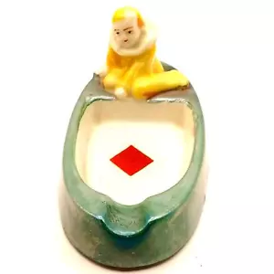 Vintage Replacement Ashtray Art Deco Clown Playing Card Made in Japan 4".25 Long - Picture 1 of 7