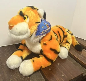Peluche tigre vintage Aladdin Rajah 14 pouces de long neuve avec étiquettes - Photo 1 sur 4