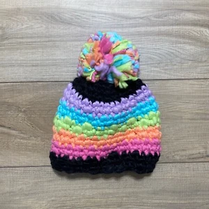 The Children's Place Girls Lined Beanie Hat With Pompom L-XL (Age 8+) Colorful - Picture 1 of 10