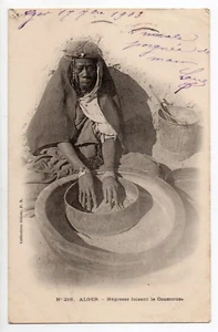 ALGERIE Algerie française ALGER negresse préparant le COUSCOUS Carte 1900 - Imagen 1 de 1