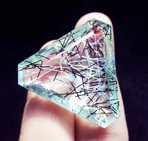 Loser Edelstein 59,80 Ct Rutilquarz zertifiziert transparent ausgefallene Form Edelstein - Bild 1 von 6