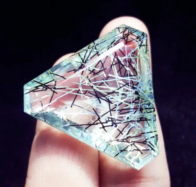 Loose Gemstone 59.80 Ct Rutilated Quartz Certified Transparent Fancy Shape Gem - Image 1 of 4