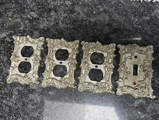 4PCs - Brass Outlet Plate Cover Victorian Rose - AT&HC / Amer. Tack & Howe 1967