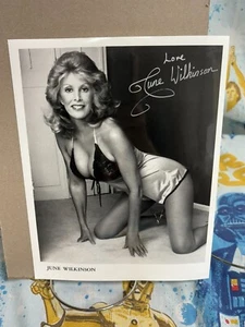 Foto autografiada vintage de 8x10 de June Wilkinson sexy actriz modelo estrella noche - Imagen 1 de 1