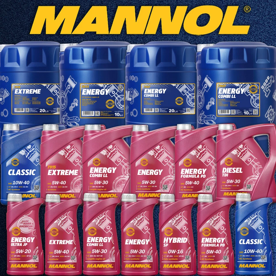 MANNOL Motoröl 5W-30 Combi LL 1-20L 5W-40 10W-40 Extreme 7715 Energy Premium Öl