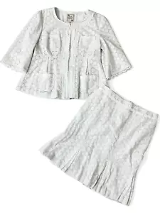 Conjunto de chaqueta y falda con ojales Nanette Lapore 4/6 dama elegante preppy coqueta de dinero antiguo - Imagen 1 de 16