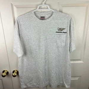 Mens Vintage Oneita Power 50 Plus Miller Genuine Draft MGD T-Shirt Gray 2XL Beer - Picture 1 of 3
