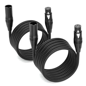 XLR Cables 25ft 2 Pack Premium XLR Microphone Cable 25 Feet Heavy Duty PVC Ja... - Picture 1 of 8