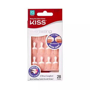 Kiss Everlasting French Nail Manicure, Senza Chip con Tecnologia Flexi-Fit, Real - Foto 1 di 12