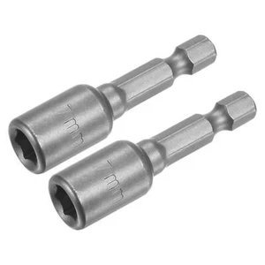 2pcs 1/4" Quick-Change Hex Shank 7mm Magnetic Nut Driver Bit 1.89" Length - Picture 1 of 6