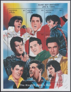 HOJA DE 9 MALDIVAS ISLAS SC # 2108 MNH para ELVIS PRESLEY - Imagen 1 de 1