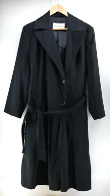 Gabardina vintage para mujer talla 4R negra Jones New York Foto 1 de 4