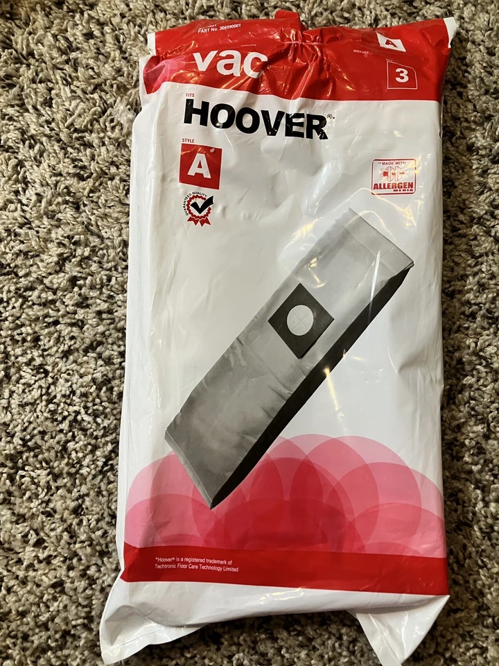 Bolsas para aspiradora vertical Hoover tipo A AA10001 totalmente nuevas paquete de 3 Foto 1 de 1