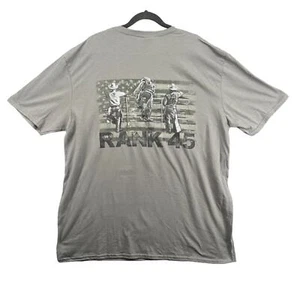Rank 45 T Shirt Mens XXL Gray Western Graphic American Flag Gate Climb Logo NWT - Picture 1 of 8