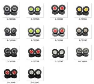 Alloy Metal wheel Rim Micro Rubber tires Fits FMS 1/18 1/24 FCX24 Rc crawler car - Picture 1 of 26