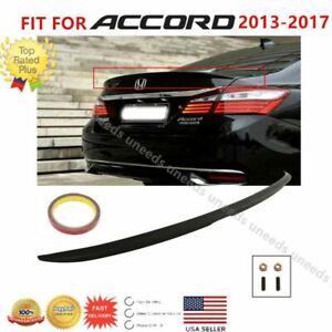  For 2013 - 2017 Honda Accord 4DR MATTE BLACK OE Style Rear Trunk Wings Spoiler