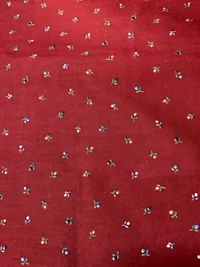 Vintage Cranston Print Works Floral Fabric 18x22" Fat Quarter Red Cotton Crafts - Picture 1 of 5