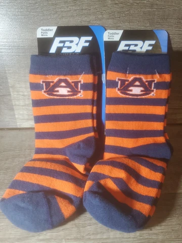 2 Pair Auburn Tigers Socks Size Toddler 3-8 NEW Cover