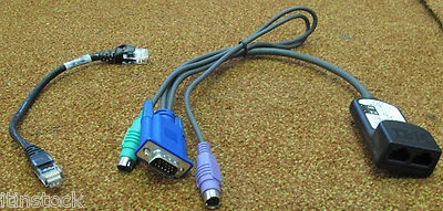 IBM KVM VGA/PS2 250mm Conversion Cable with 6' Cat5 Ethernet Patch Cable,26K4178 - Image 1 of 2