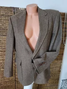 Vintage Haggar Imperial Wool Herringbone Harris Tweed Blazer Sport Coat 42 Short - Picture 1 of 8