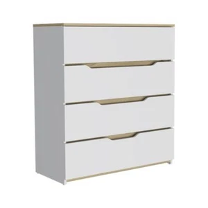 DEPOT E-SHOP Aralia Drawer Dresser-Four Drawers, Countertop-White/Light Oak,... - Picture 1 of 5