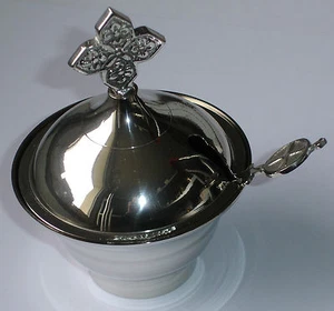 Barril de incienso latón niquelado recipiente de incienso recipiente para incienso - Imagen 1 de 1