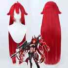 Perruque de cosplay à capuche rouge Nikke The Goddess of Victory 100 cm de long cheveux synthétiques rouges