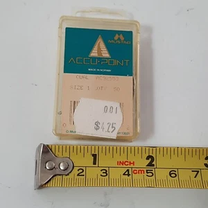 Box of 50 Mustad #AC92553 size 1 Strong Fly Tying up eye Egg Hooks code 65 - Picture 1 of 2