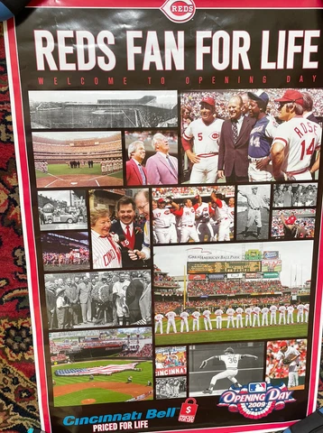 2009 Cincinnati Reds Opening Day Poster 24x36 Votto Soto Rose Aaron Marty & Joe Cover