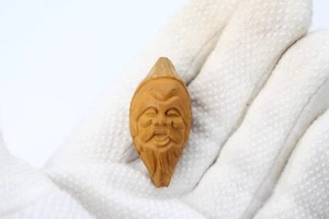 Tallado facial Netsuke Old Man - boj tallado japonés  - Imagen 1 de 8