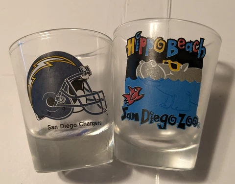 Chargers Shot glasses when they were in San Diego & Zoo Cover
