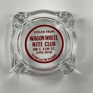 Lima, Ohio Wagon Wheel Nite Club Vintage Glas Aschenbecher Kenny & Pat - Bild 1 von 6