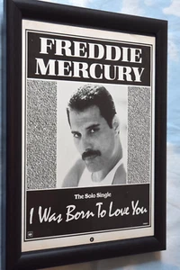 FREDDIE MERCURY Framed A4 1985 born to love u SINGLE Original promo song poster - Foto 1 di 1