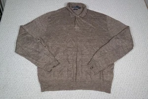 Polo Ralph Lauren Pullover Herren Large Braun 100% Leinen Polokragen Langarm - Bild 1 von 6