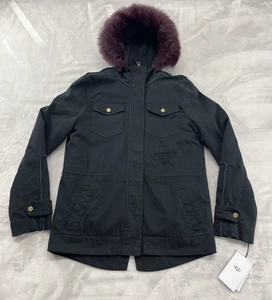 UGG Parka Jacket Women Small Black Convertible Field Hooded Removable Liner - Picture 1 of 21