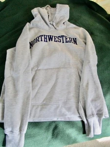 Camisa Roja North Western University Gris Claro Sudadera con Capucha Manga Larga Talla M NUEVA U3CL - Imagen 1 de 4
