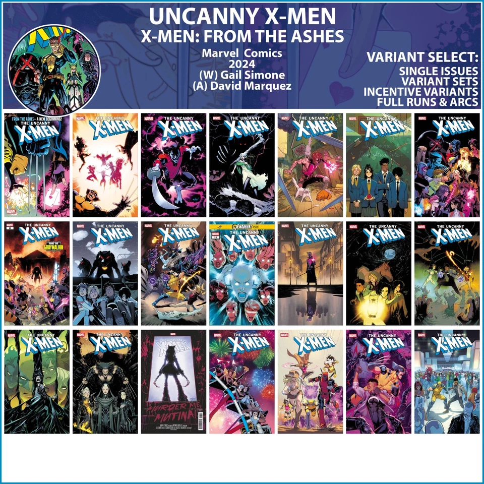 Uncanny X-Men (2024) #1-12 13 14 15 16 17 18 19 20 21 Marvel Comics COVER SELECT - Image 1 of 1