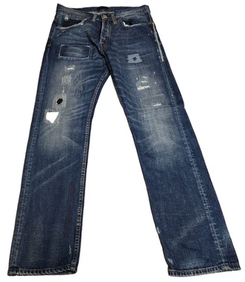 Pantalones de mezclilla Firetrap Blackseal para hombre talla 29x31 tiro alto cremallera mosca pierna recta desgastados Foto 1 de 4