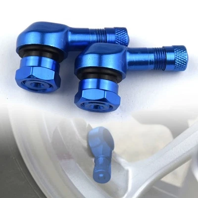 Motorcycle Aluminum Alloy 90 Degree Angle Wheel Tire Stem Tubeless Valve Parts - Image 1 of 4