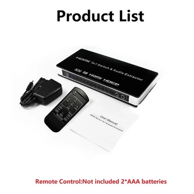 HDMI-Compatible Switch Switcher 5x1 5 in 1 out  Audio Extractor 4K For PS4 PS5 c - Image 1 of 4