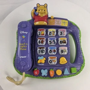 VTech Disney Winnie Puuh & Freunde Teach N Lights Telefon Lernspielzeug SAUBER!! - Bild 1 von 2