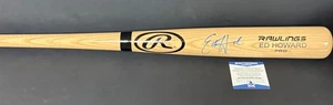Ed Howard Chicago Cubs Signed Engraved Bat Beckett Witness COA Blonde - - Picture 1 of 3