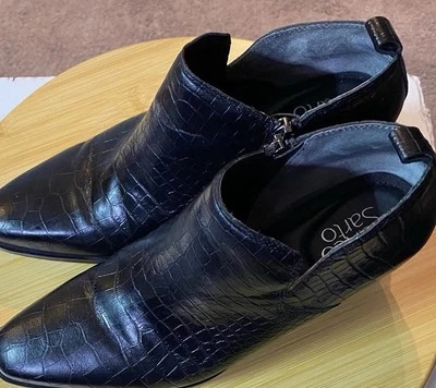 "Botines al tobillo Franco Sarto negros para mujer talla 6,5 cuero EE. UU. tacón de 1-1/2""" Foto 1 de 4