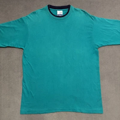 Camiseta De Colección Pro Spirit Para Hombre L Doble Manga Cuello Blanco Verde azulado Azul Aqua Años 90 EE. UU. Foto 1 de 4
